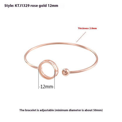 S925 Silver Bracelet Eardrop Frame Women's Simple Temperament Open-ended Bracelet