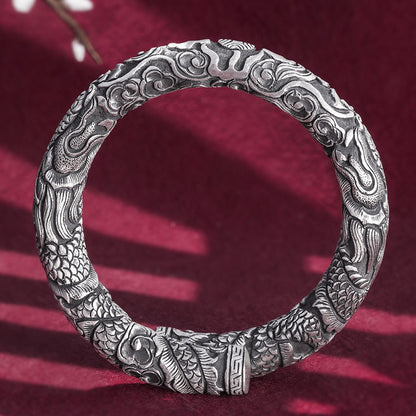 Bracelet de jeu en argent à double tête pour homme