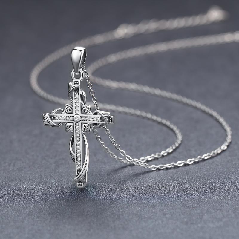 Pendentif croix en argent sterling 925 pour femme, bijoux croix, collier croix