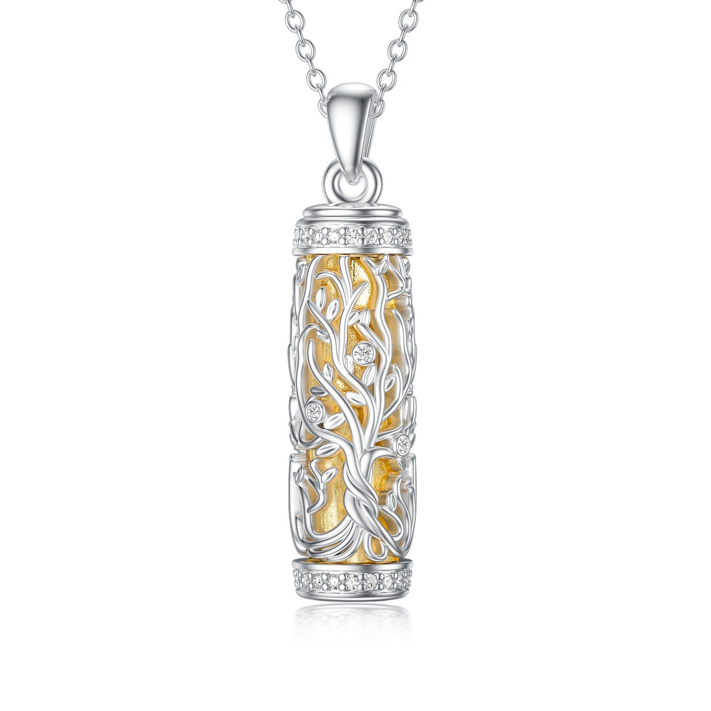 Collier Urne Arbre de Vie Collier Urne en Argent Sterling S925 Collier Cendres Pour Humain