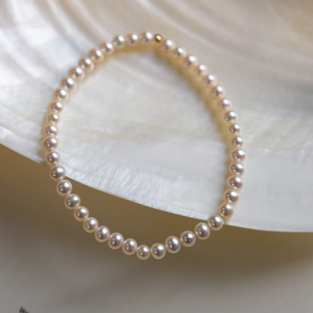 Freshwater Pearl Bright Bracelet Simple Elastic Color Preservation