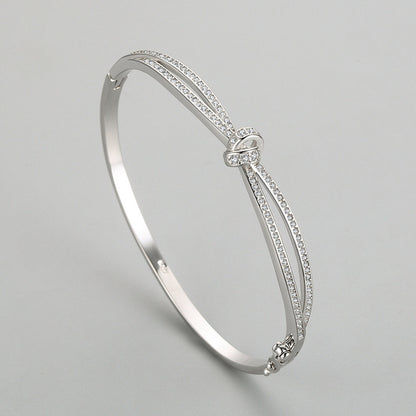 Women's Bends And Hitches Open Diamond S925 Silver Bracelet