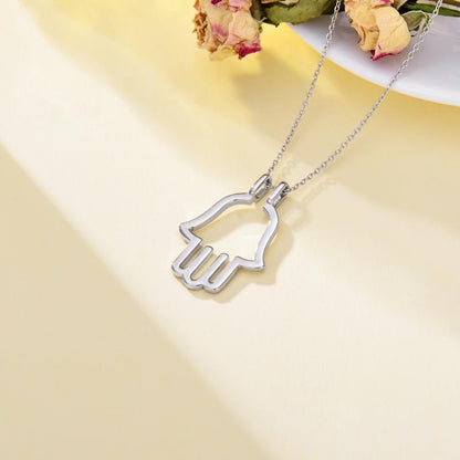 Collier pendentif porte-bague main de Fatima en argent sterling