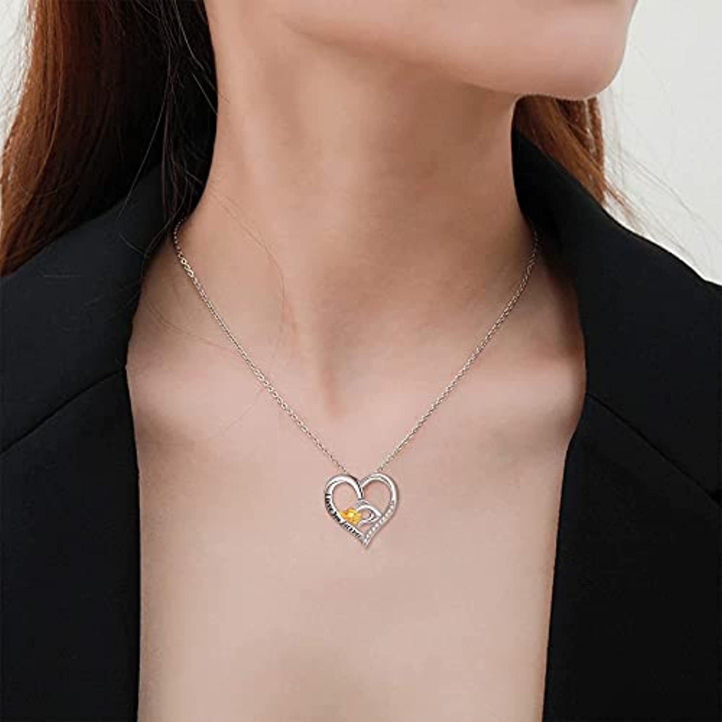 Collar con colgante de corazón de amor con manos de madre e hijo, joyería para mujer, te amo para siempre