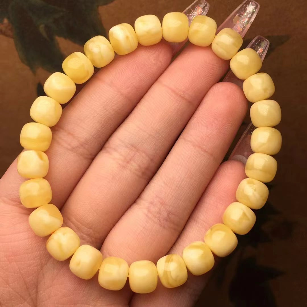 Natural Beeswax Old Yellow Chicken Grease Wax Rich And Full Single Circle Bracelet Crafts Accessories Ornaments