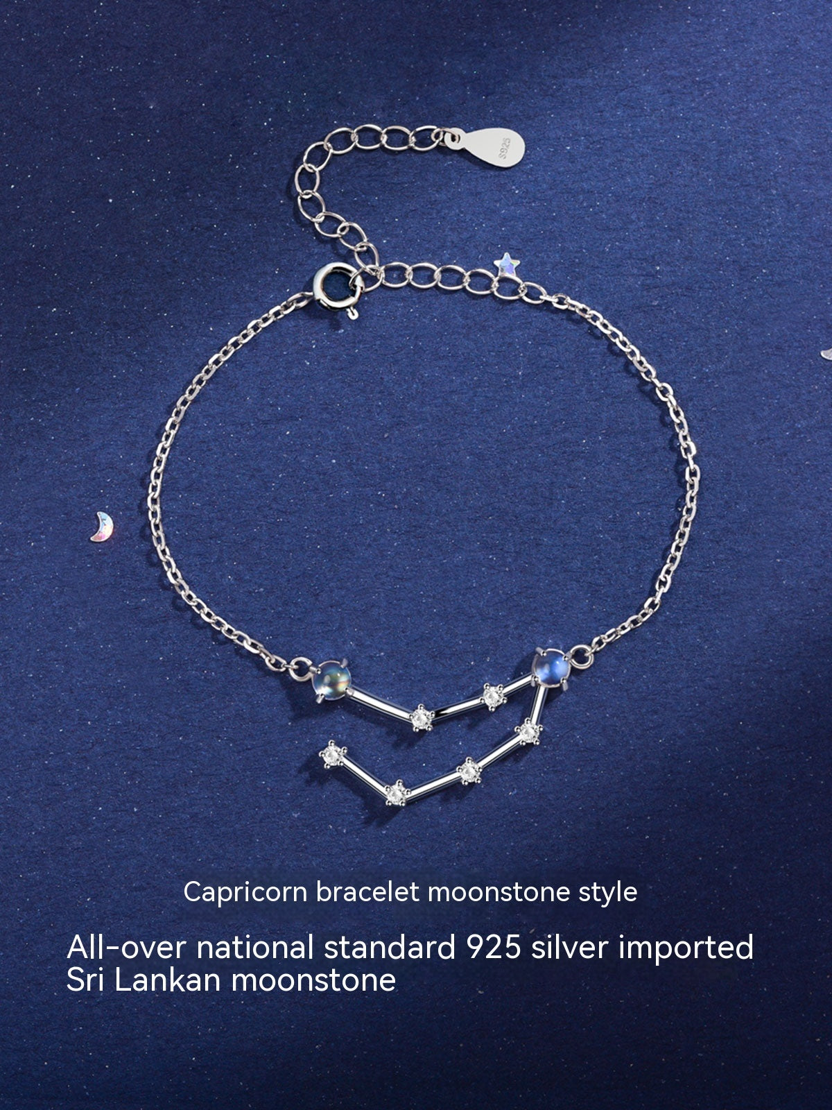 Lucky Twelve Constellation Moonstone Bracelet For Women