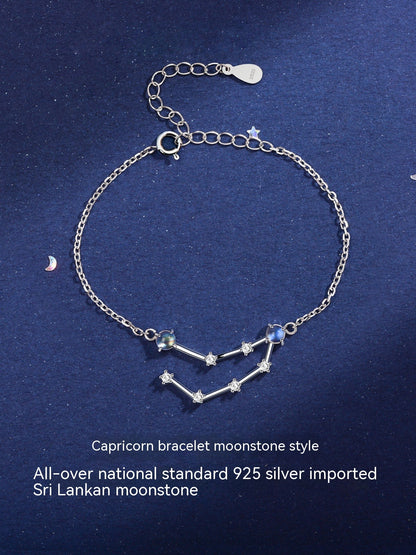 Lucky Twelve Constellation Moonstone Bracelet For Women