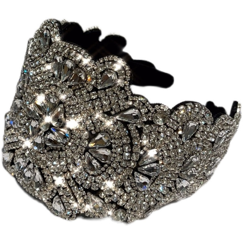 Women's Antiskid Hair Clip Wide Brim Rhinestone Hair Band Headwear