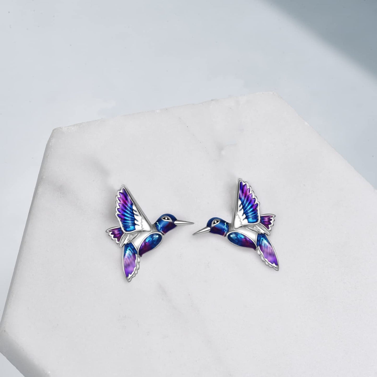 Pendientes colgantes con forma de colibrí en plata de ley 925, regalo de joyería para mujer