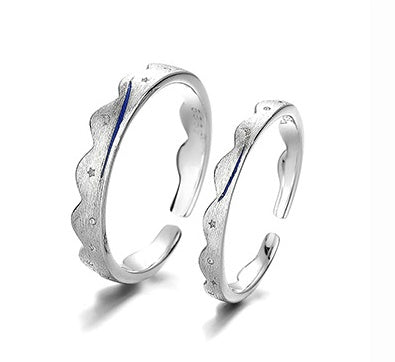 Bague de fiançailles couple en argent