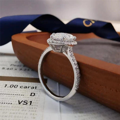 Drop Mosan Diamond Ring Shaped Surrounding Set