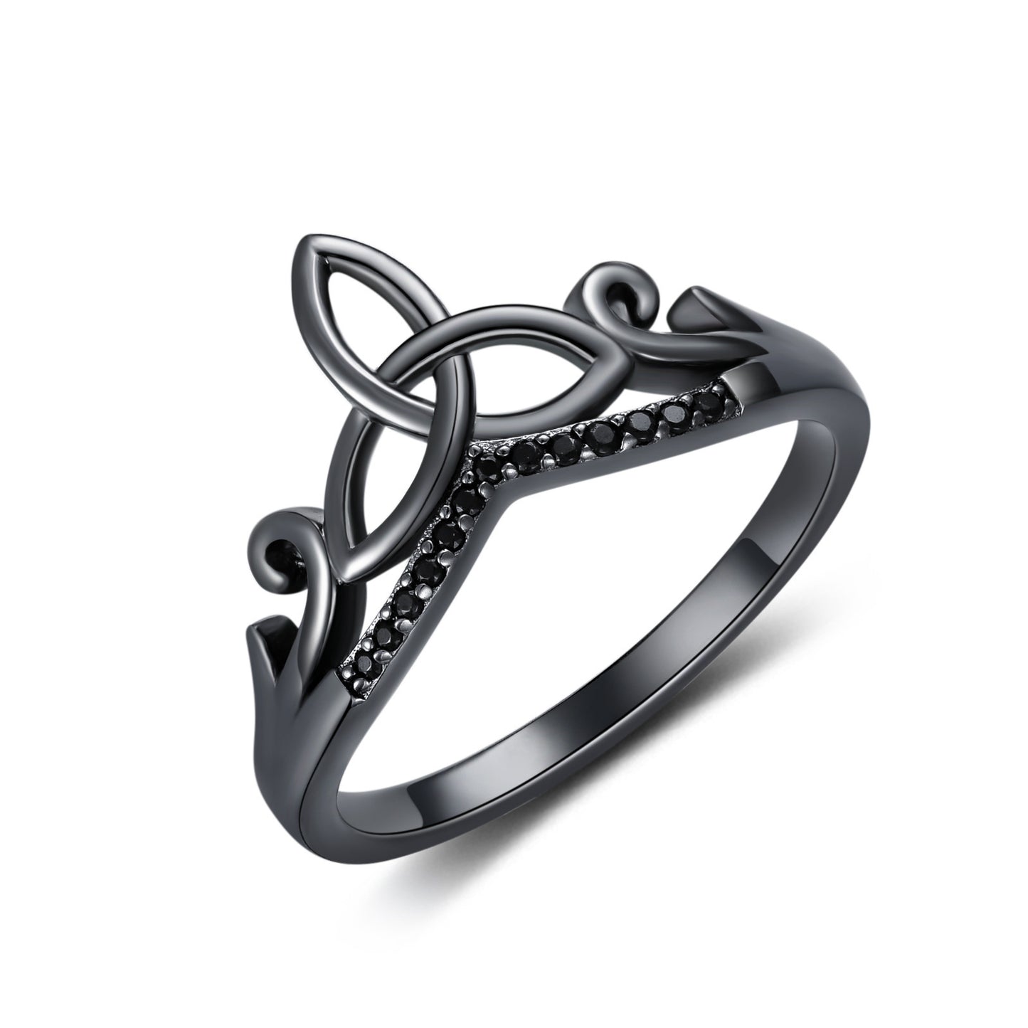 Bagues celtiques noires en argent sterling