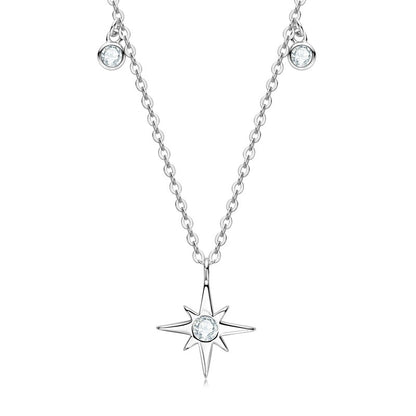 Hexagram Necklace Women's S925 Sterling Silver Starry Clavicle Chain