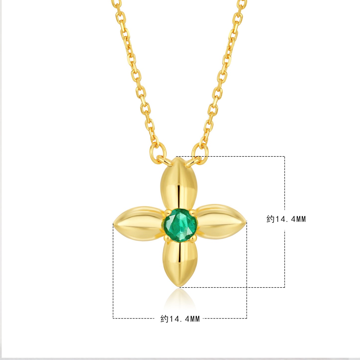 Simple And Fashionable Cross Pendant S925 Silver Niche Design Sense Natural Mother Shell Emerald Two Wearing Necklace