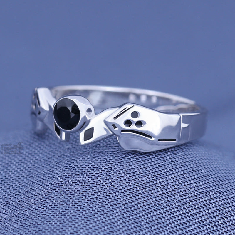 Solid Color Dripping Silver Ring Jewelry