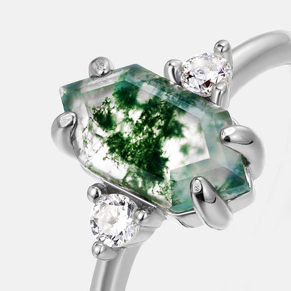 Women's Fashion Water Plants Agate Ring