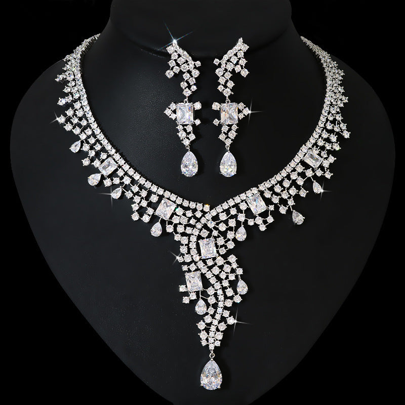 Ensemble de bijoux de mariée en zircon de style exotique