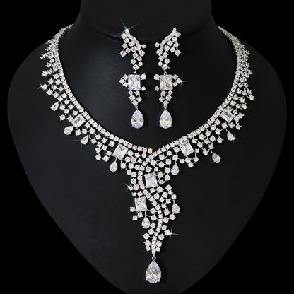 Exotic Style Full Zircon Bridal Jewelry Suit