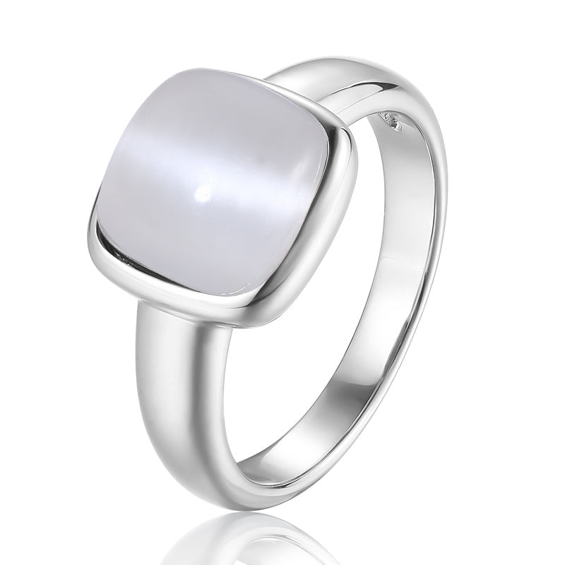 Bague index carrée petite et exquise avec vent glacial