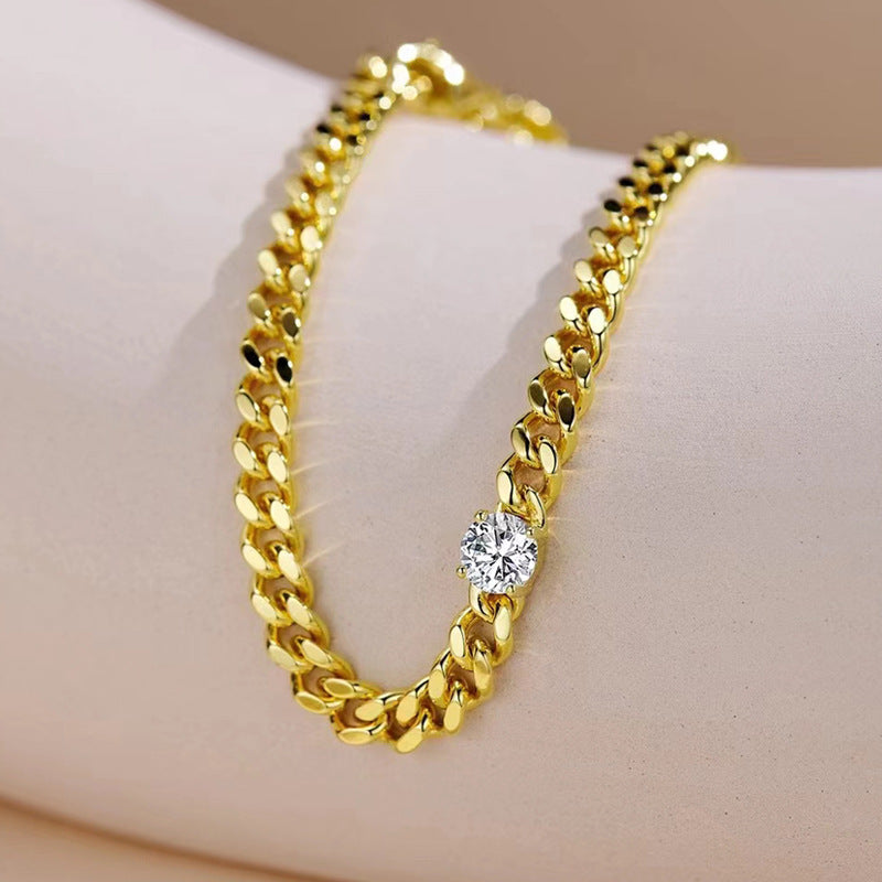 Diamond Bracelet Female 925 Sterling Silver Yellow Gold