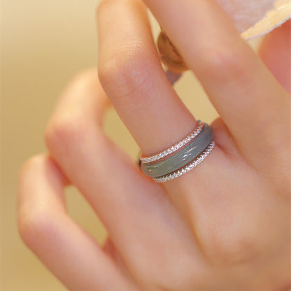 Sterling Silver Stacked Ethnic Style Ring