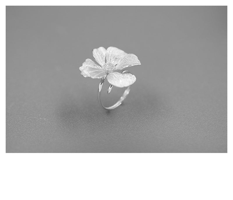 S925 Sterling Silver Mid-summer Night Dream Peony Ring