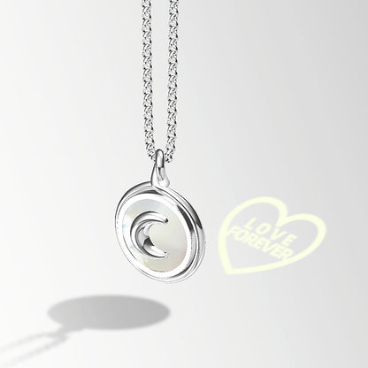 Moon Represents My Heart Hidden Word Projection Necklace