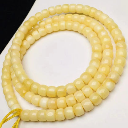 Perles de Bouddha coupées droites en cire d'abeille naturelle, accessoires d'artisanat à l'huile de poulet