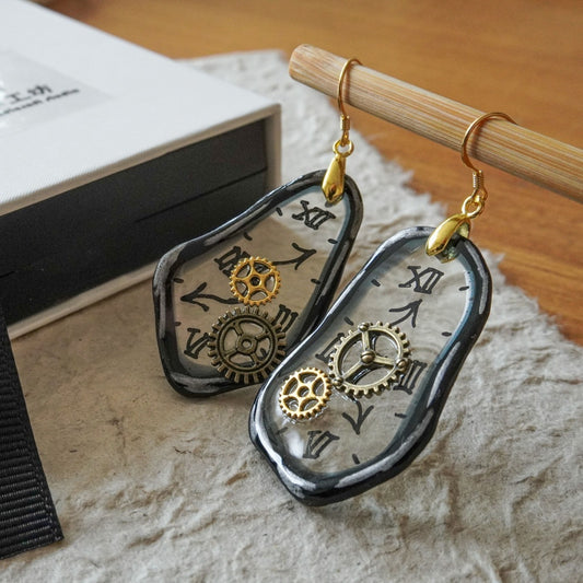 Creative Time Gear Clock Earrings