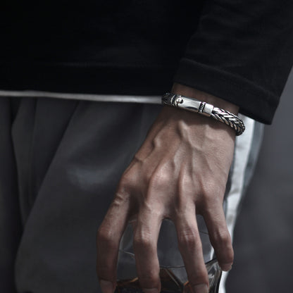 Bracelet en argent S925 tissé à la main pour homme