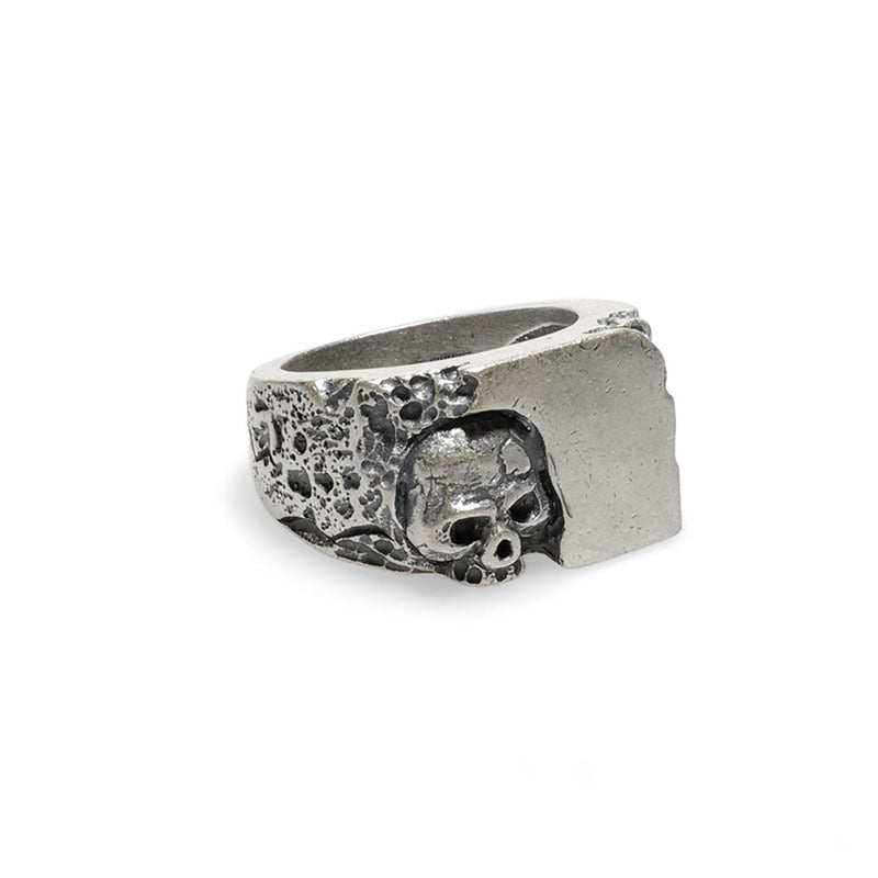 925 Sterling Silver Ring Men's Plus Size Skull