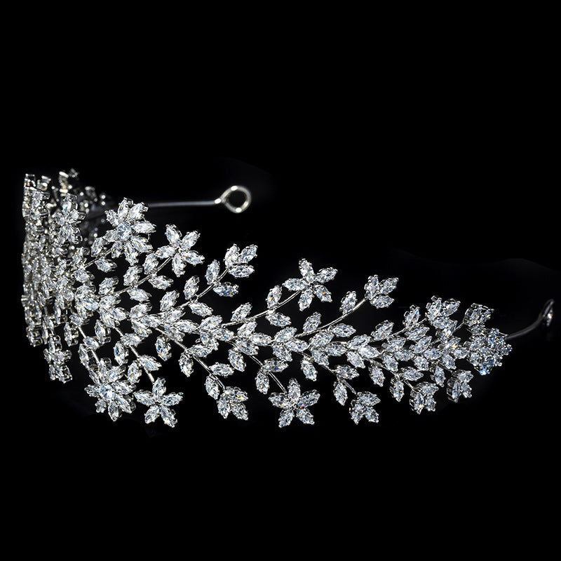 Bridal Baroque Hand Braided Copper Zircon Headband Tiara