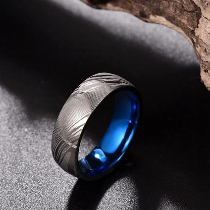 Damascus Steel Ring Two-color Electroplating