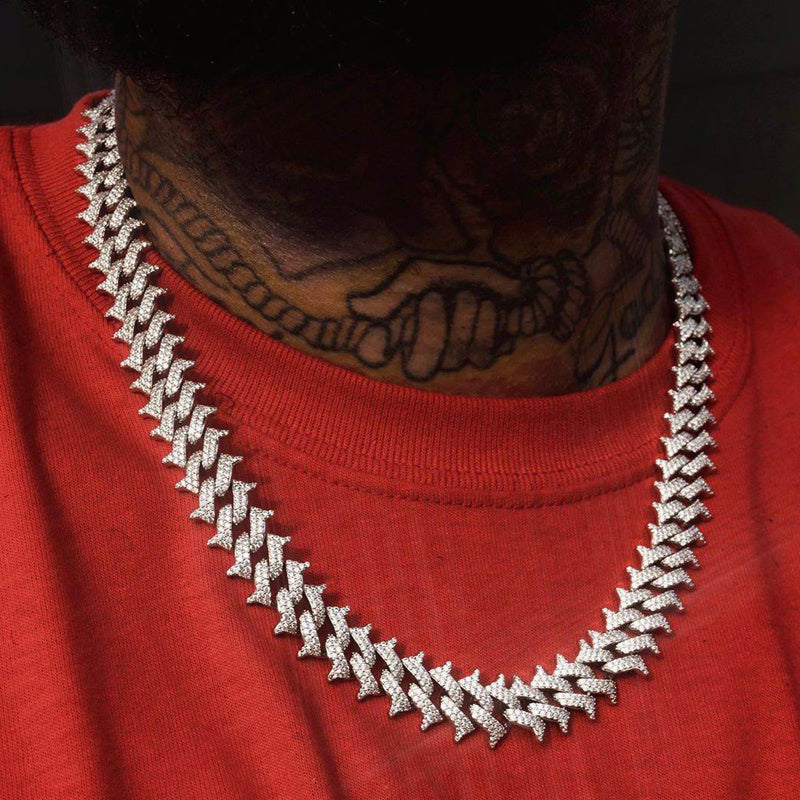 Men's Hip Hop Thorns Short Thorn Cuban Necklace Punk Jewelry Bracelet