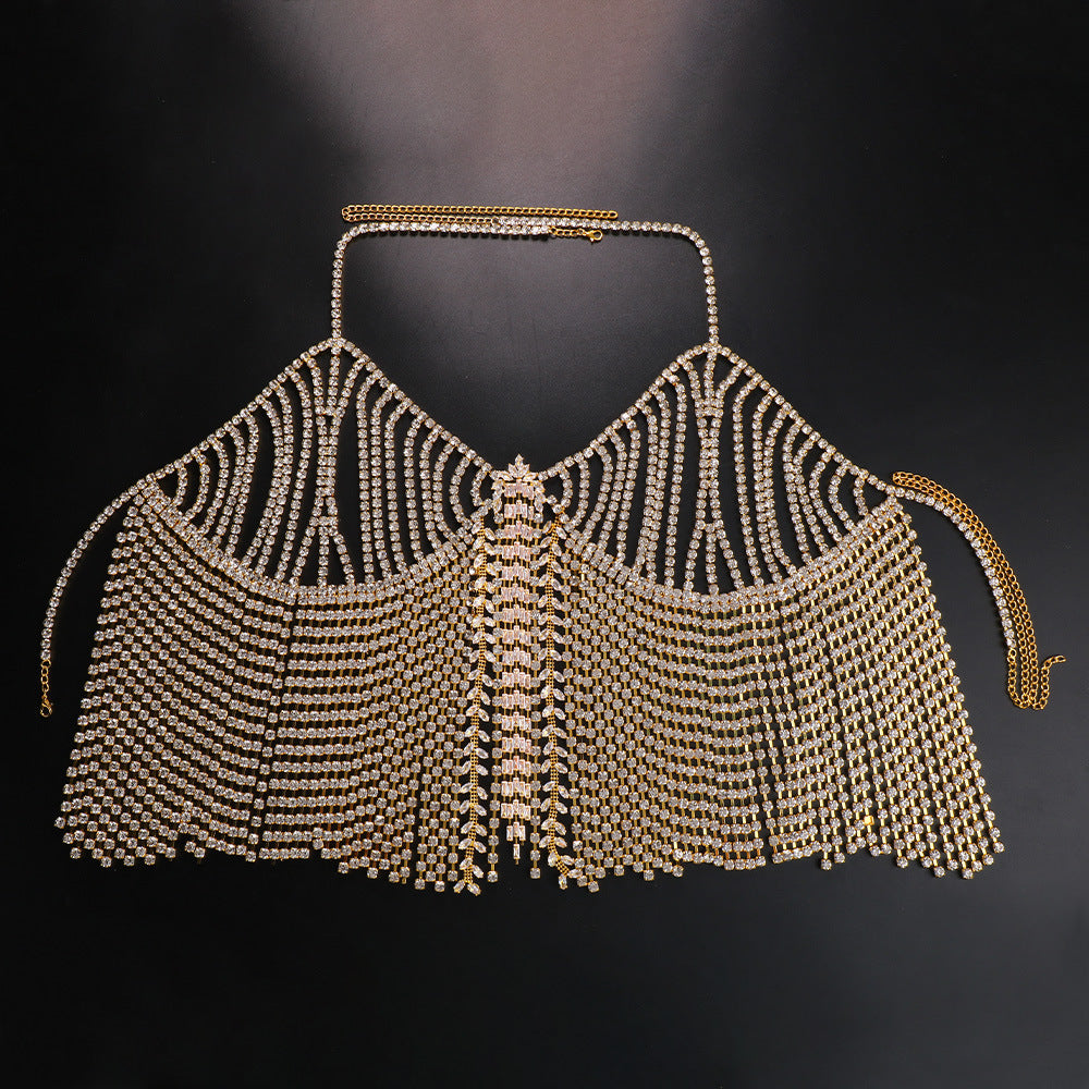 Zircon Personality Shining Chest Body Chain Female