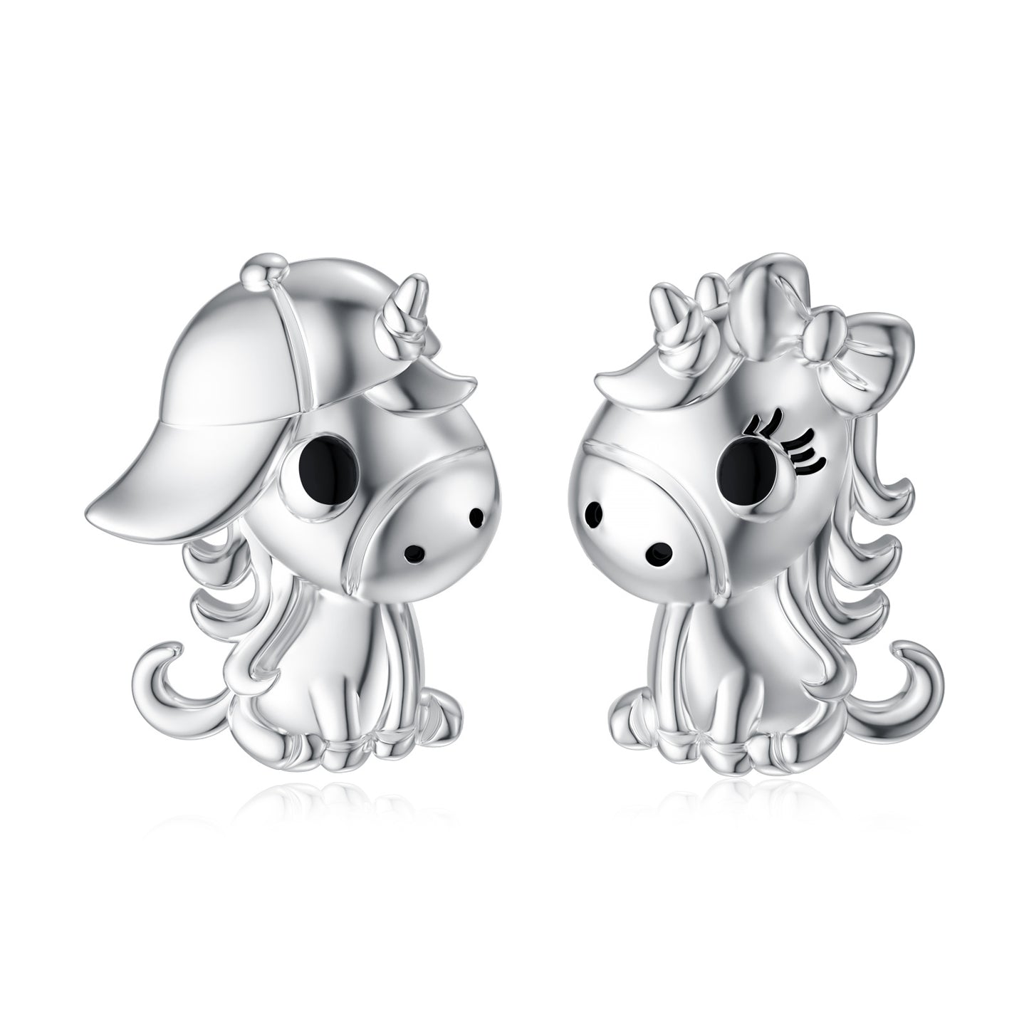 Boucles d'oreilles licorne en argent sterling, joli cadeau pour les filles