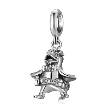 Colgante de cuentas de plata de ley 925 con forma de animal de aventura, conejo, tiburón, pelícano, pulsera para niña, accesorios de bricolaje