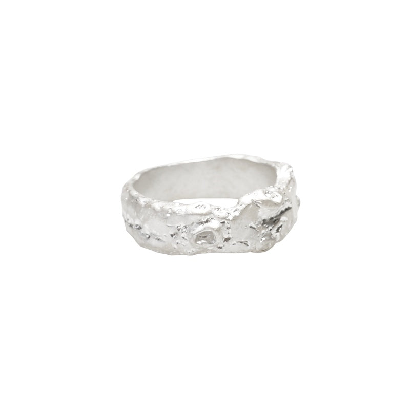 S925 Silver Surface Texture Simple Men's Ring