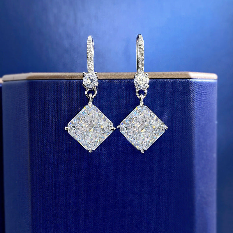 High Carbon White Diamond Earrings For Women