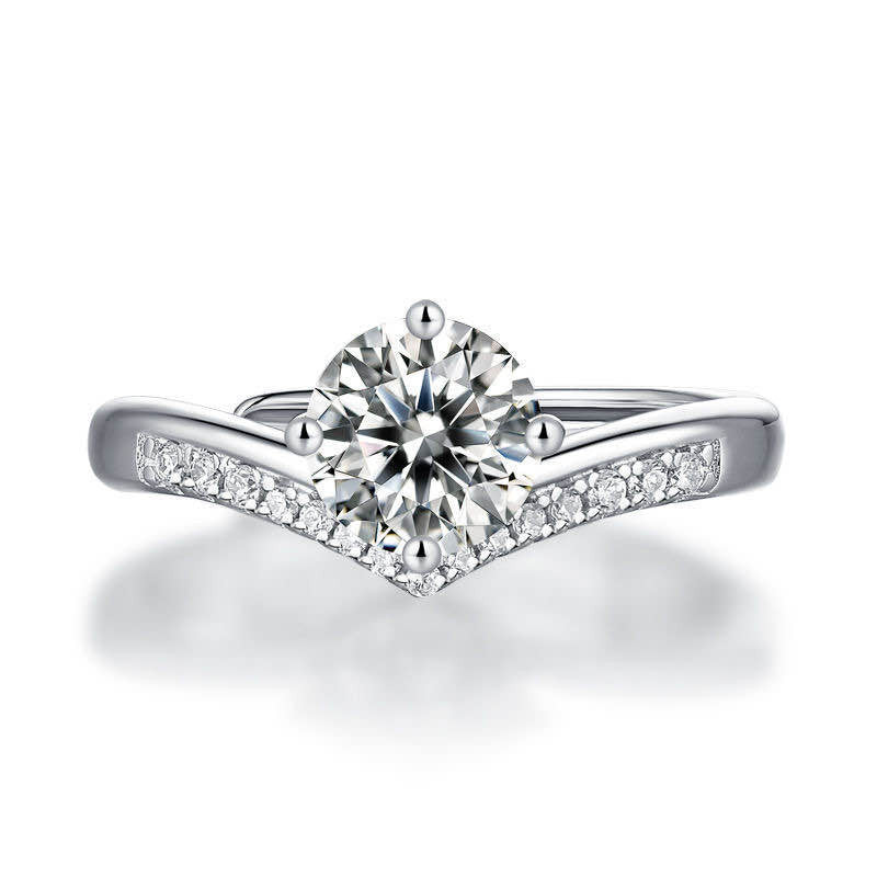 Moissanite Ring Female Princess Crown 1 Carat