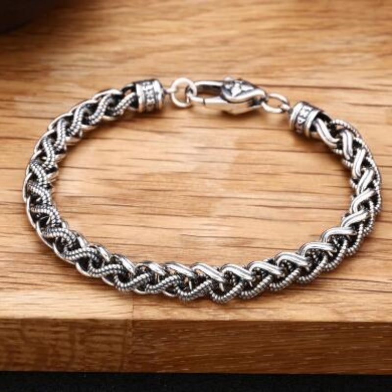 925 Sterling Silver Dynamic Rope Bracelet Men's Thick Personalized Thai Silver Vintage Fashion Jewelry