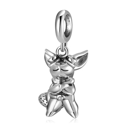 Colgante de cuentas de plata de ley 925 con forma de animal de aventura, conejo, tiburón, pelícano, pulsera para niña, accesorios de bricolaje