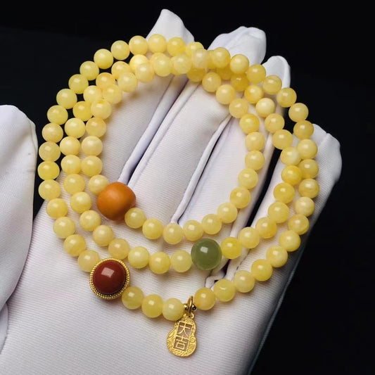 Women's Natural Beeswax Multi-Circle Bracelet