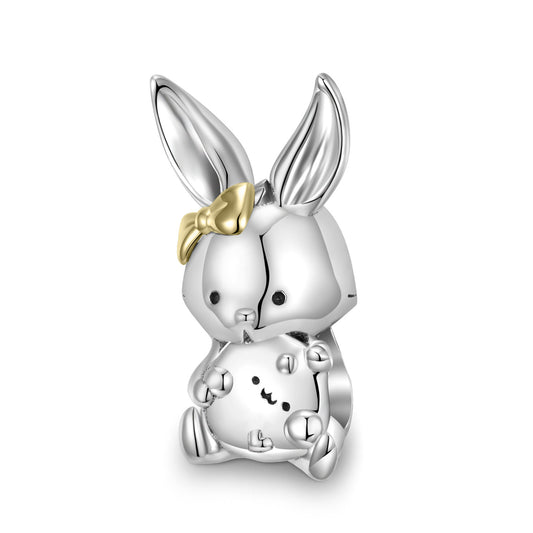 Lovely Rabbit Beads S925 Silver 14K Gold Beads Girls Bracelet Diy Accessories String Beads