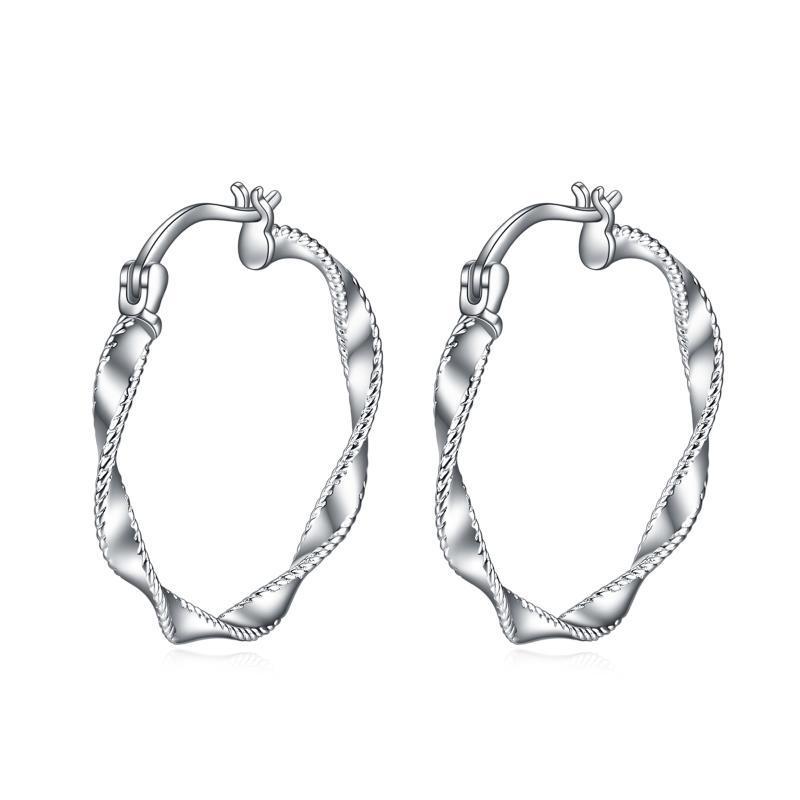 Boucles d'oreilles créoles sans fin en forme de cercle torsadé, bijoux cadeaux, 30 mm, hypoallergéniques