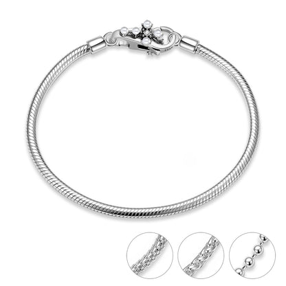 Fermoir mousqueton croisé avec perle en argent sterling 925 pour collier, bracelet, accessoires de bricolage