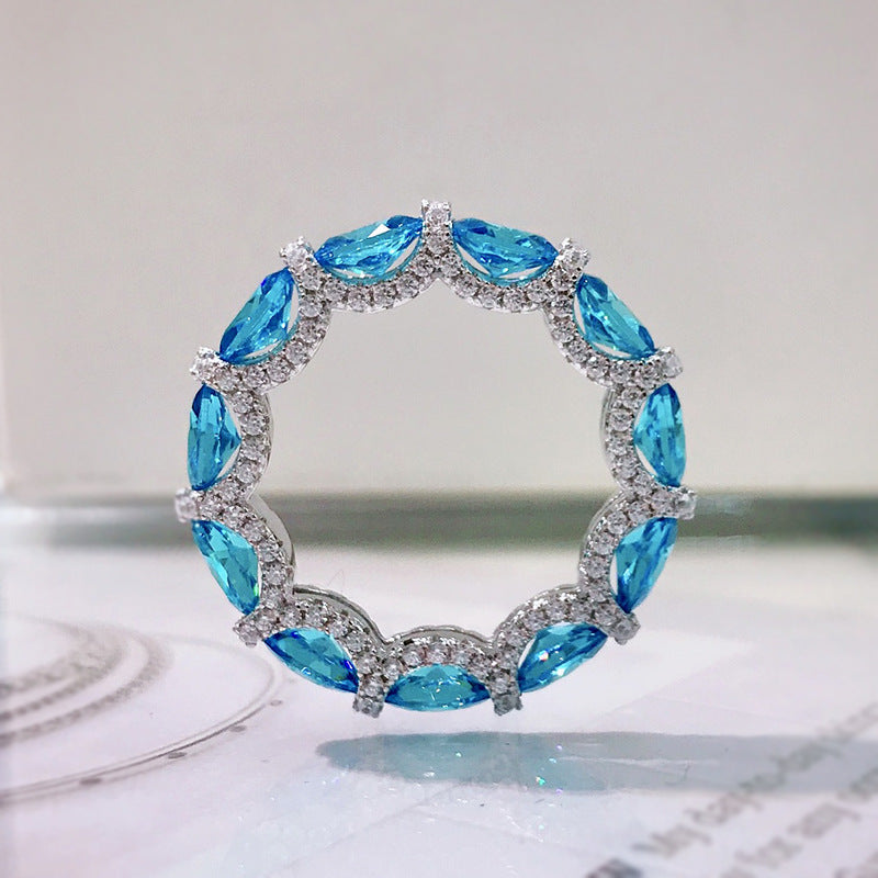 925 Full Diamond Artificial Gemstone Ring