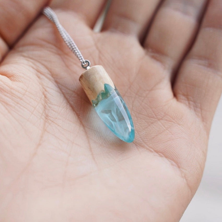 Creative Gift Log Resin Jewelry Pendant Necklace