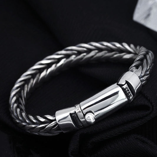 Bracelet en argent S925 tissé à la main pour homme