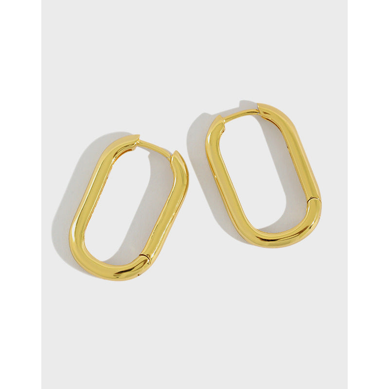 Minimalist Geometric Oval Ring Female Ear Buckle Ear Ring